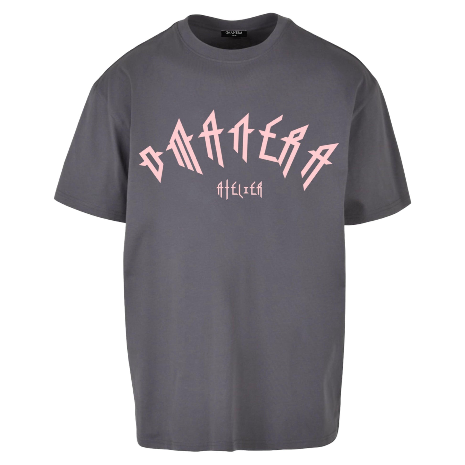 Oversize Shirt Darkgrey /Rosé 240 g/m² - DMANERA Atelier